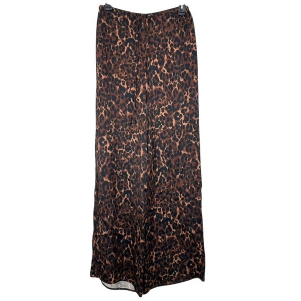 Topshop Leopard Print Wide Leg Statement Pants Women's Size 0 NWOT Bold Chic